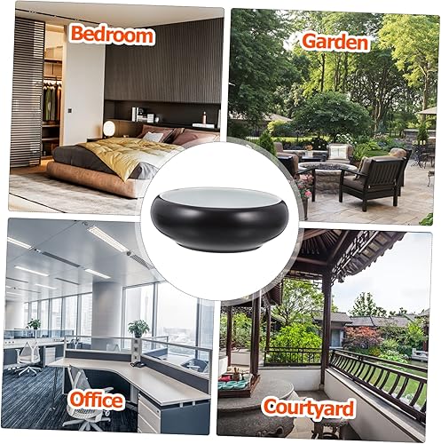 Miniatura 4 de Yardwe Maceta de cerámica redonda de gran diámetro para plantas suculentas de cerámica de cerámica de tazón de fuente de cerámica