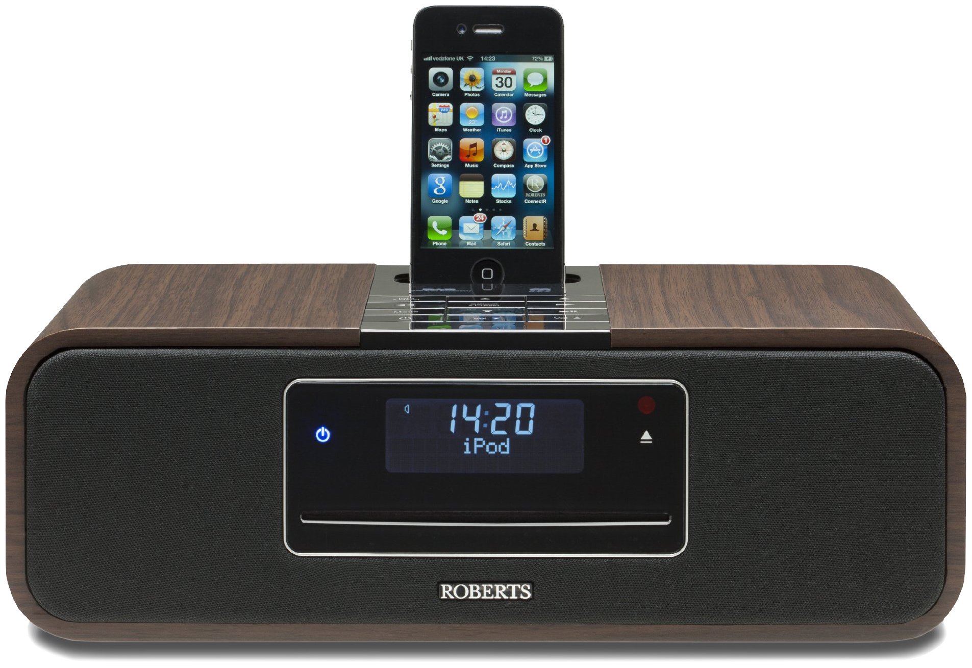 Roberts Sound100 Système Audio numérique CD/Dab/FM avec Station d'accueil pour iPod/iPhone Noyer