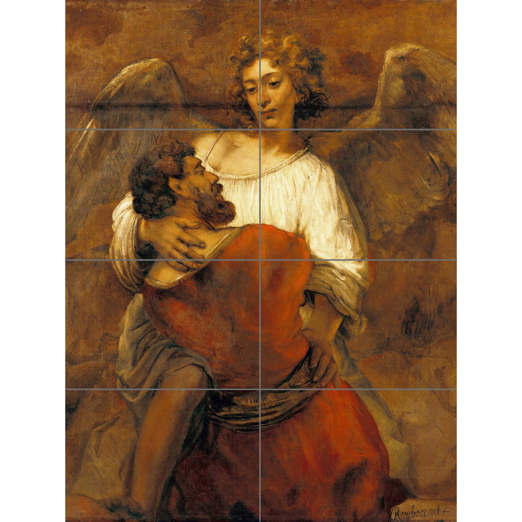 Artery8 Rembrandt Jacob Wrestling With The Angel XL Giant Panel Poster (8 Sections)