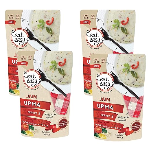 Eat Easy Jain upma- Ready to eat Instant Breakfast| (4 Travel Packs)