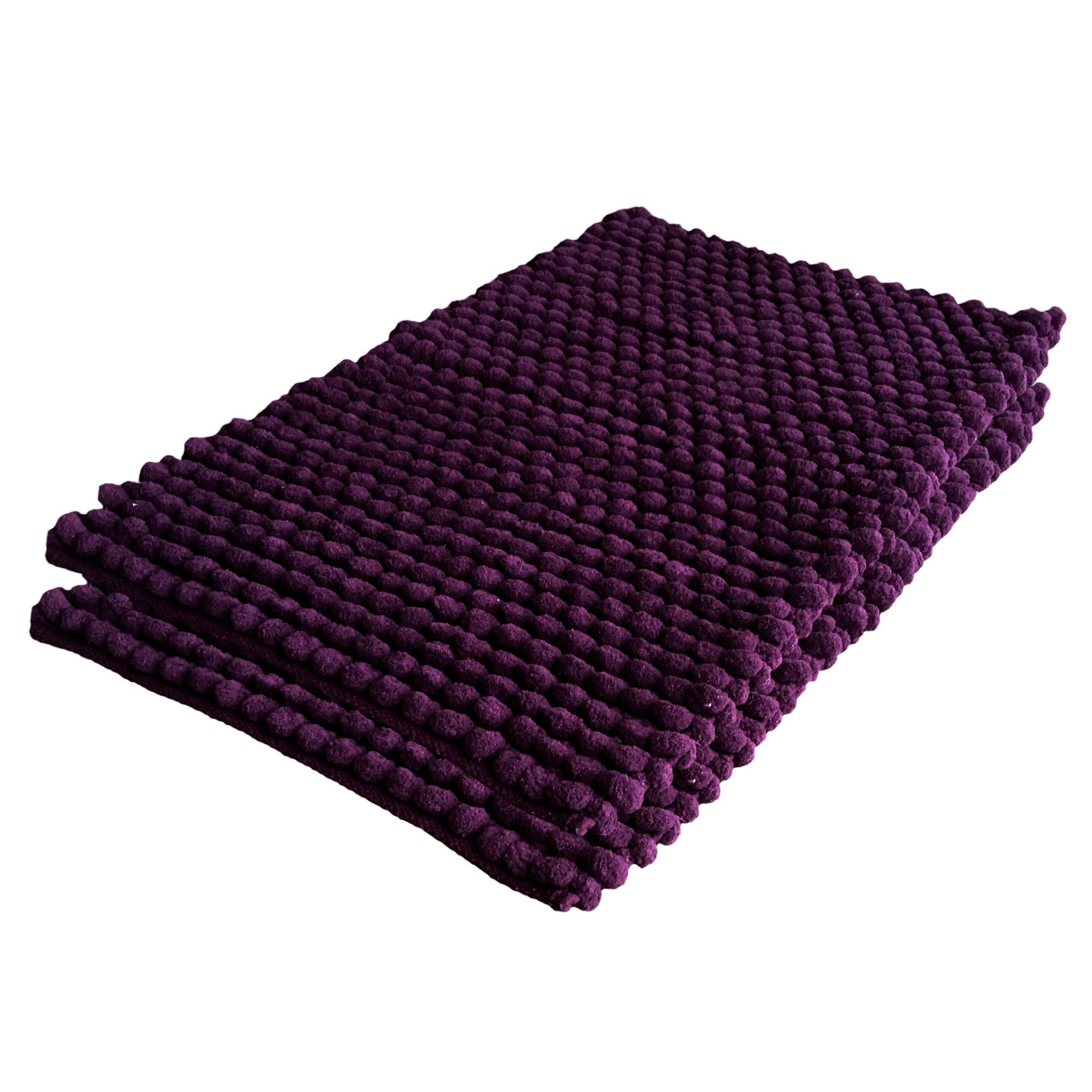 Ajs Living Pebbles/Bubble Style Soft Microfiber Cotton Anti Skid Bath/Door Mat (30 X 18 Inch/76 X 43 Cm)-Set Of 2