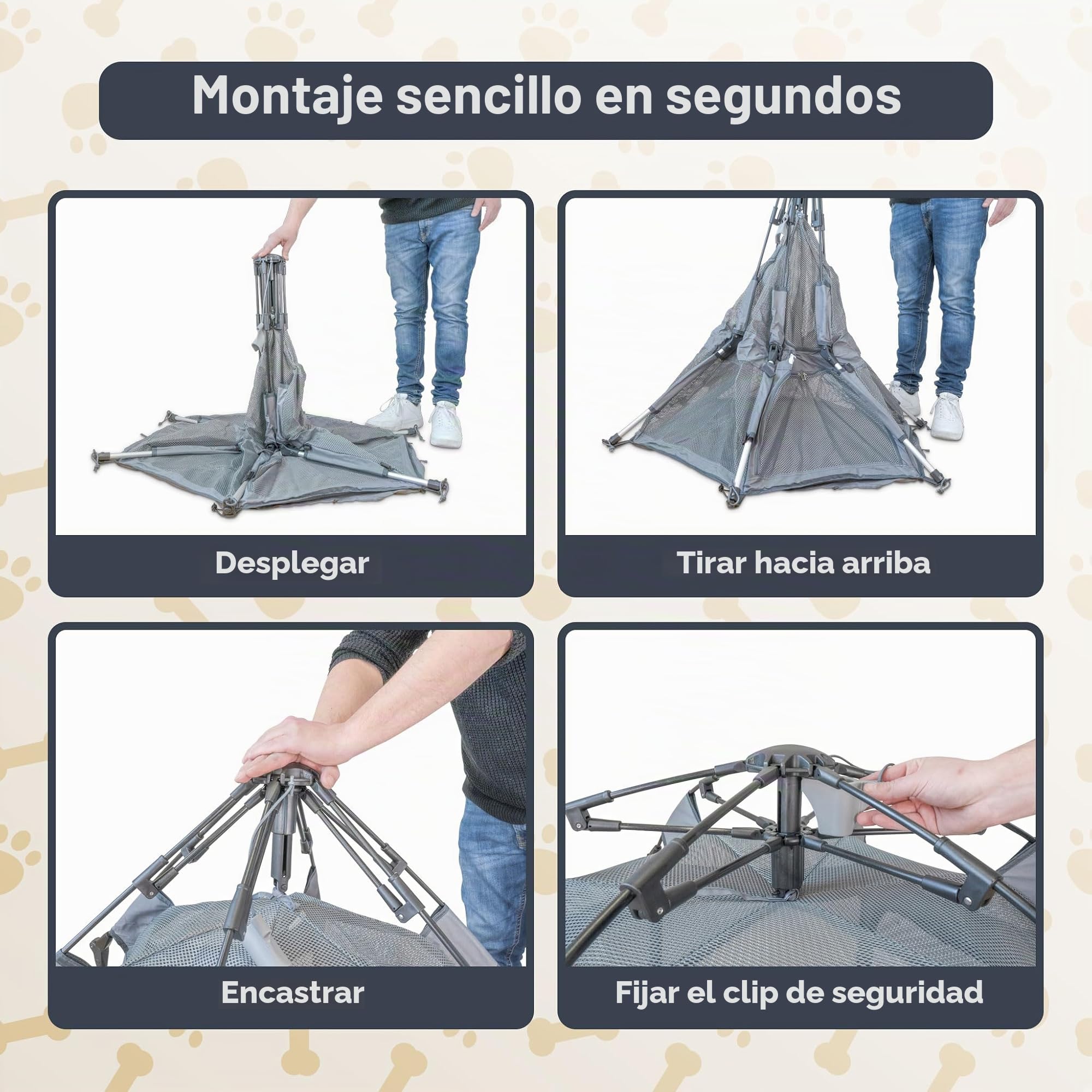 PETY Parque para Perros - 110 x 80 cm Tienda Móvil con Bolsa de Transporte y Estacas - Recinto para Mascotas Exterior e Interior - Accesorios de Viaje para Camping - Antracita