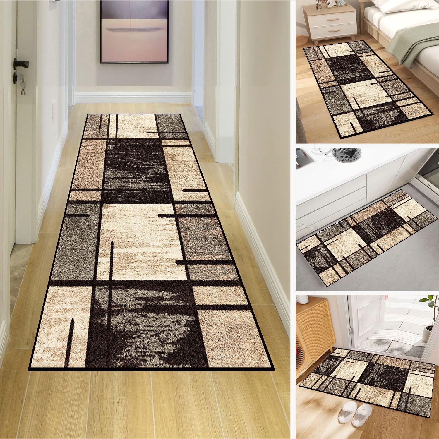 Dmkjdzsw Carpet Runner，Non Slip Backing for Kitchen Floor，Long Hallway Hall Runner Narrow Rugs - Cotton Pile