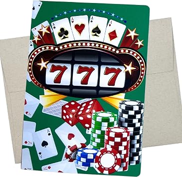 Whitman and Daughter Gambling Greeting Card - Casino Birthday Card, Casino Christmas Card, Casino Fathers Day Card, Premium 5x7 Inch Blank Inside For All Occasions - 1190