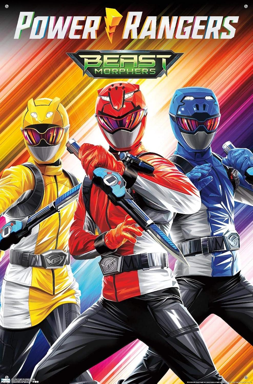 Trends International Power Rangers: Beast Morphers - Group Wall Poster, 22.37" x 34.00", Premium Poster & Push Pin Bundle