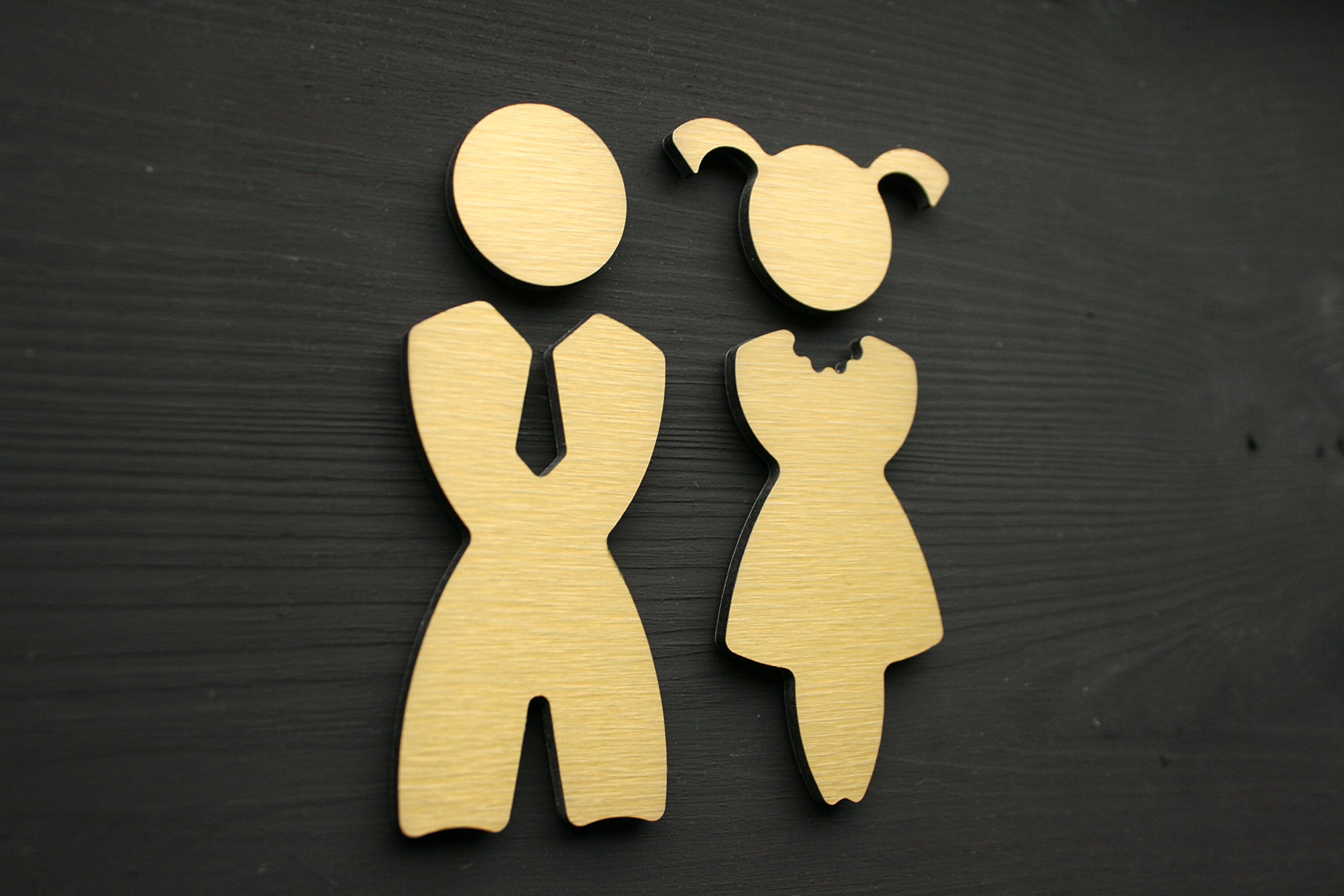 WC-Schild Aus Edelstahl Von Schönbeck – Stylische Mann & Frau Figuren, Selbstklebend, 11,5 Cm, Made In Germany