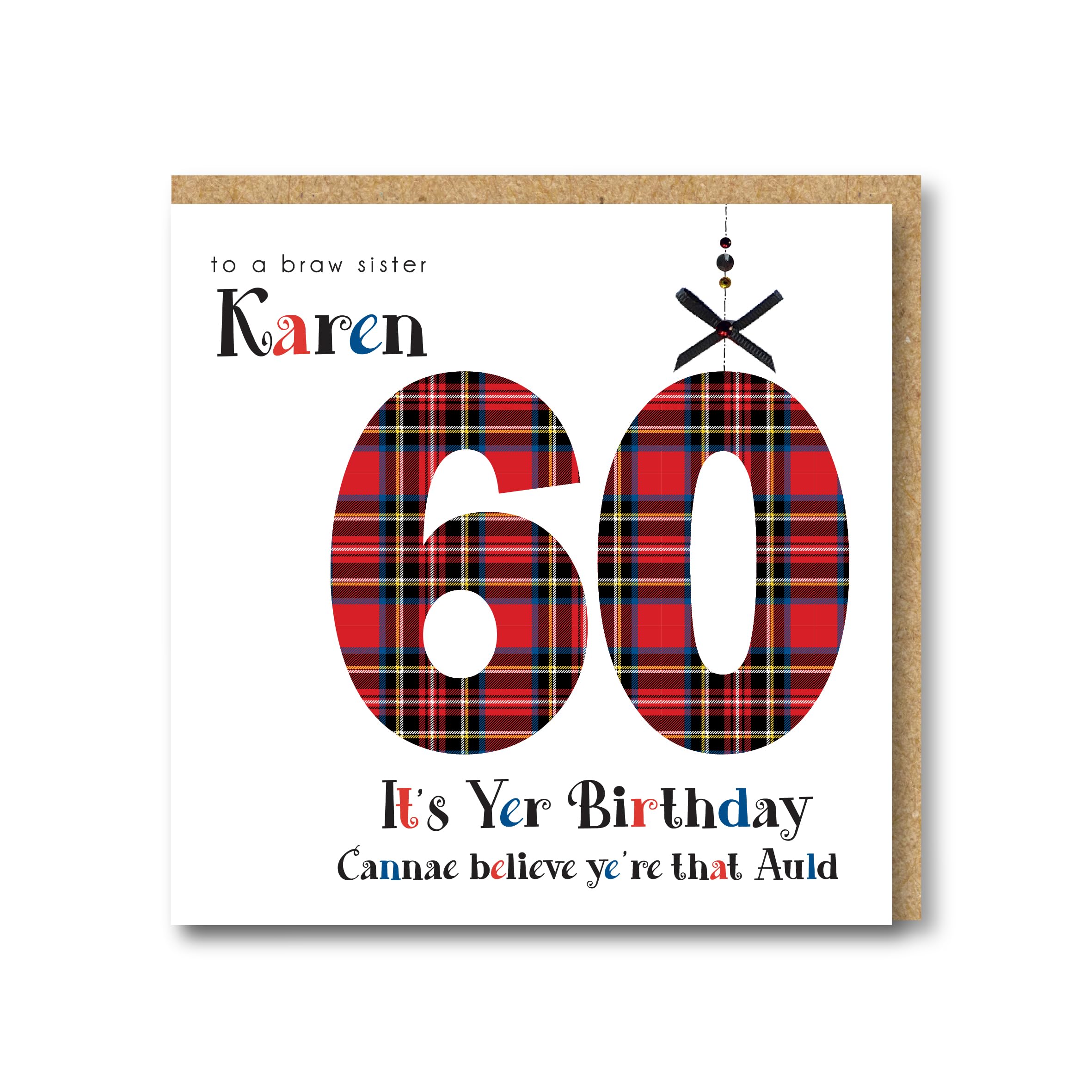 Personalised Handmade Scottish Birthday Card 18th, 21st, 30th, 40th, 50th, 60th, 70th, Sister, Friend, Daughter, Mum, Auntie, Granddaughter, Son, Grandson