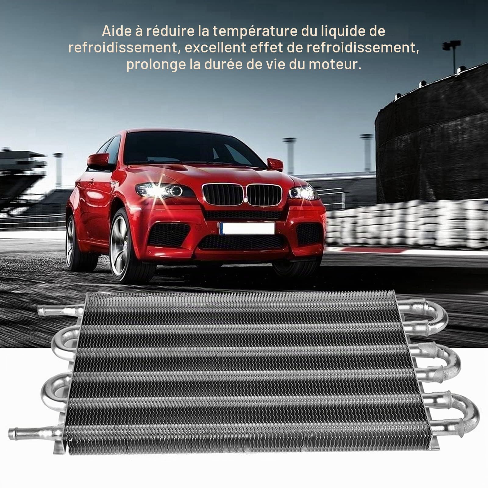 Kit de refroidisseur d'huile de Transmission à distance de voiture 6 rangées accessoire de véhicule de convertisseur de radiateur manuel automatique, condenseur