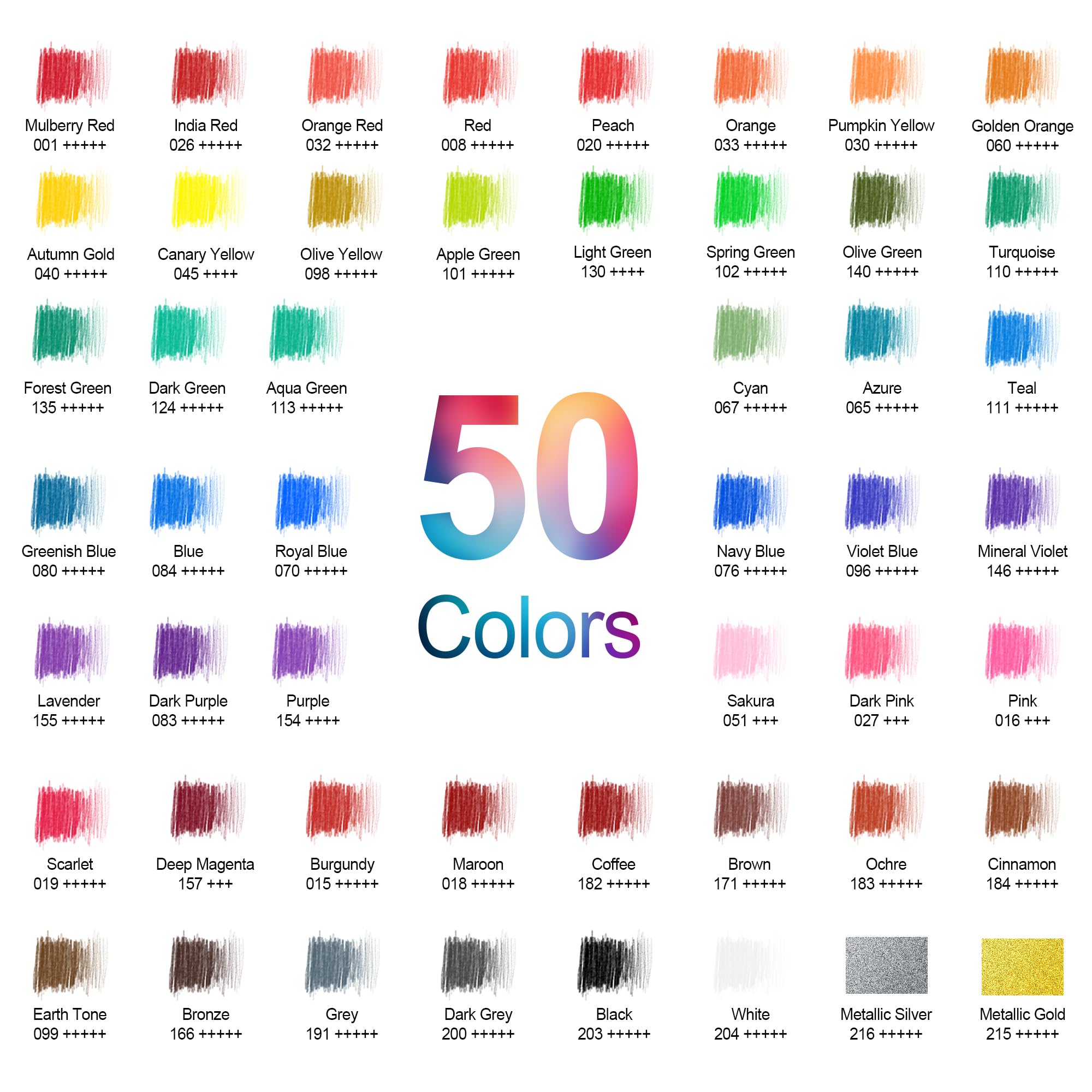 Amazon | HIFORNY 大人向け色鉛筆55本セット – スケッチブック、塗り絵