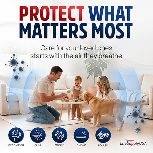 Miniatura 3 de LifeSupplyUSA Filtro HEPA de repuesto compatible con el purificador de aire Honeywell 21500 21600 Sears Kenmore 833308