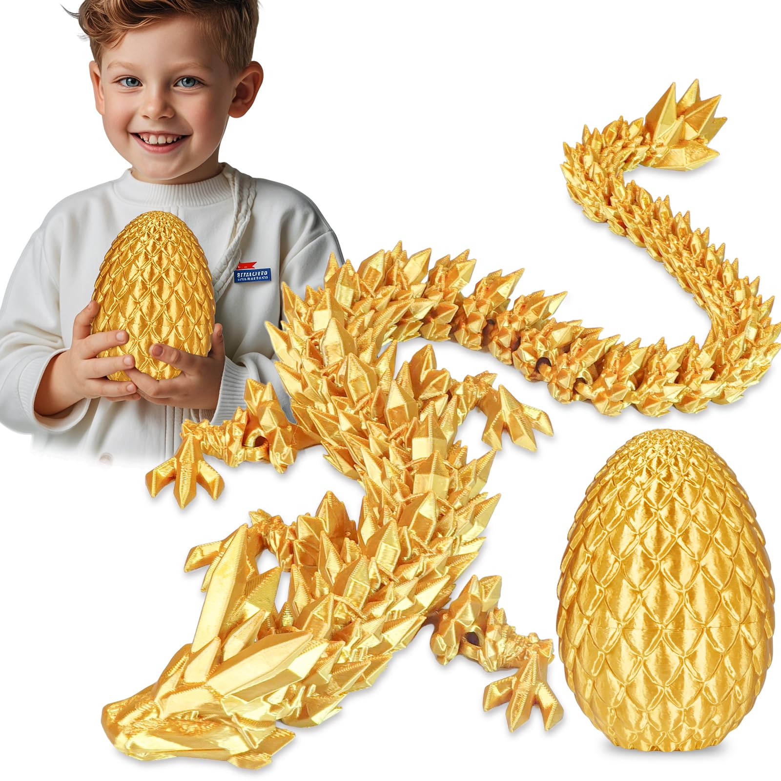 Surprise Dragon Egg with Dragon Inside, Gifts for Kids and Adults 3D Printed Fidget Toy, Ideal for Christmas Easter