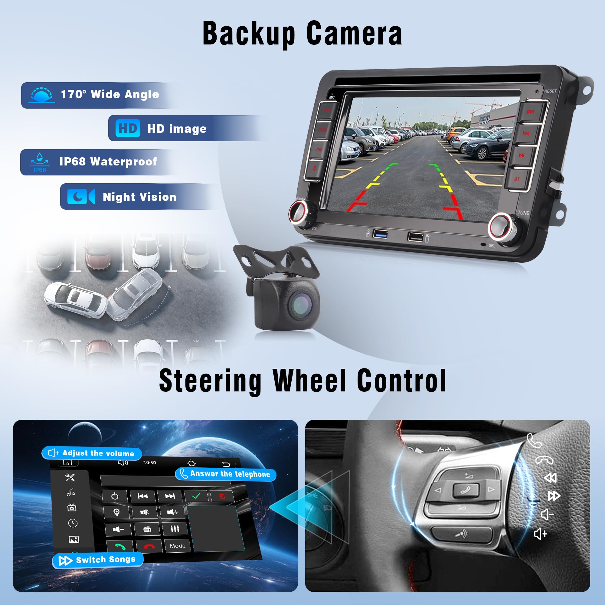 Autoradio pour VW Golf 5 6 MK5 MK6, CarPlay et Android Auto sans Fil, Dab+