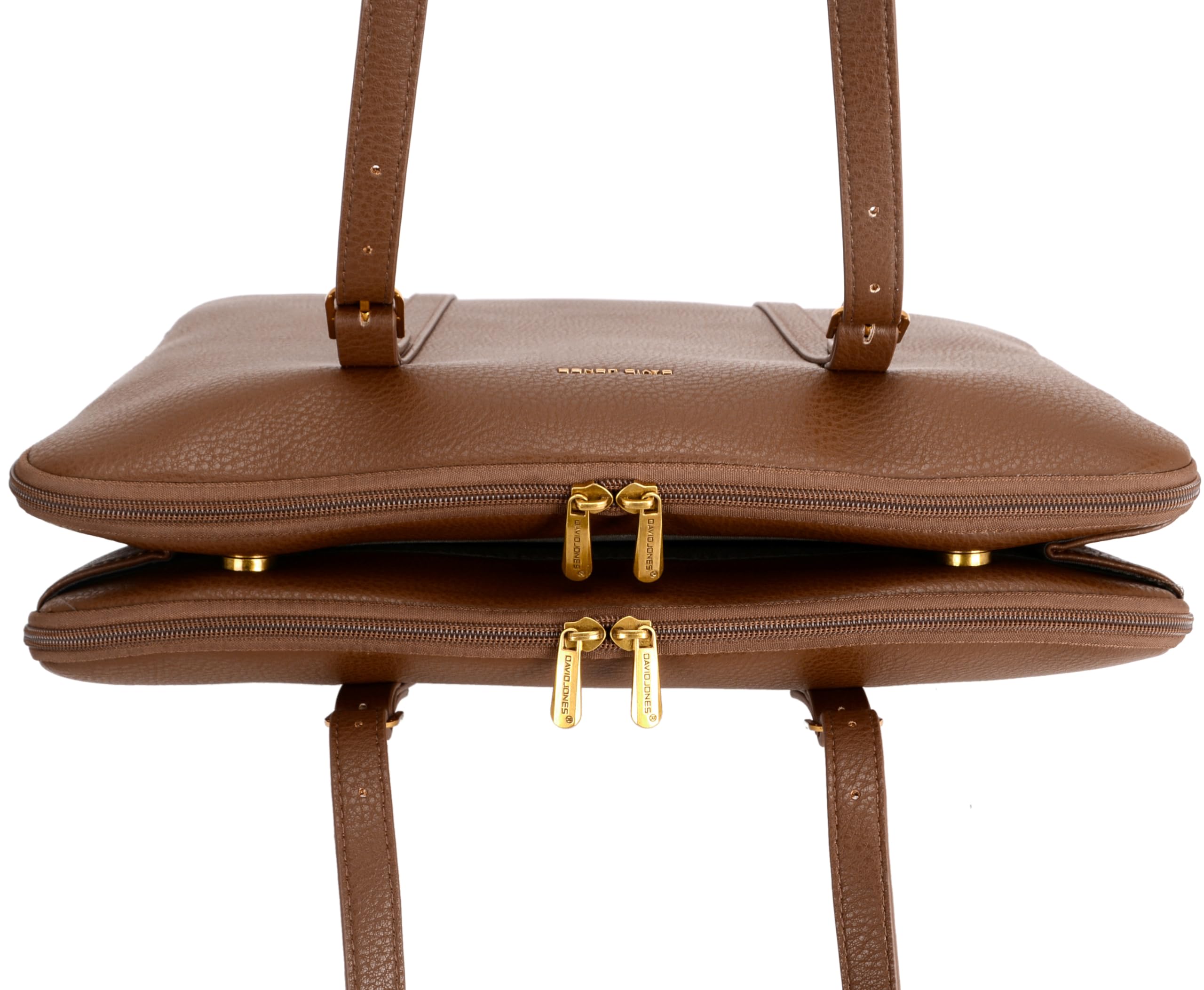 David Jones Damen-Einkaufstasche, Kunstleder, 3 Fächer, A4, Schultertasche, Paris