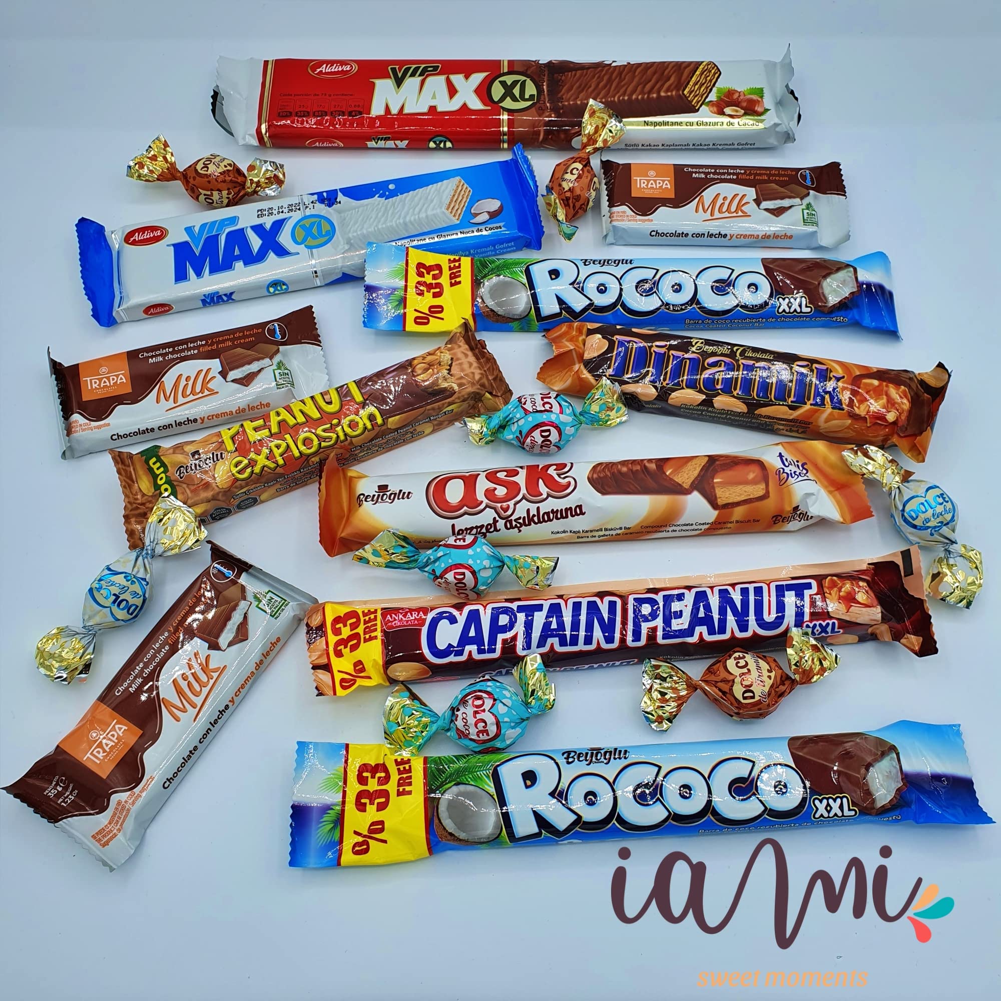 Mega Caja Chocolates y Chuches - Regalo para GOLOSOS - Mega Pack PREMIUM. +40 Chocolatinas. Kinder Bueno - Huevos Kinder - Bombones - Golosinas. IDEAL para REGALAR. [IAMI]