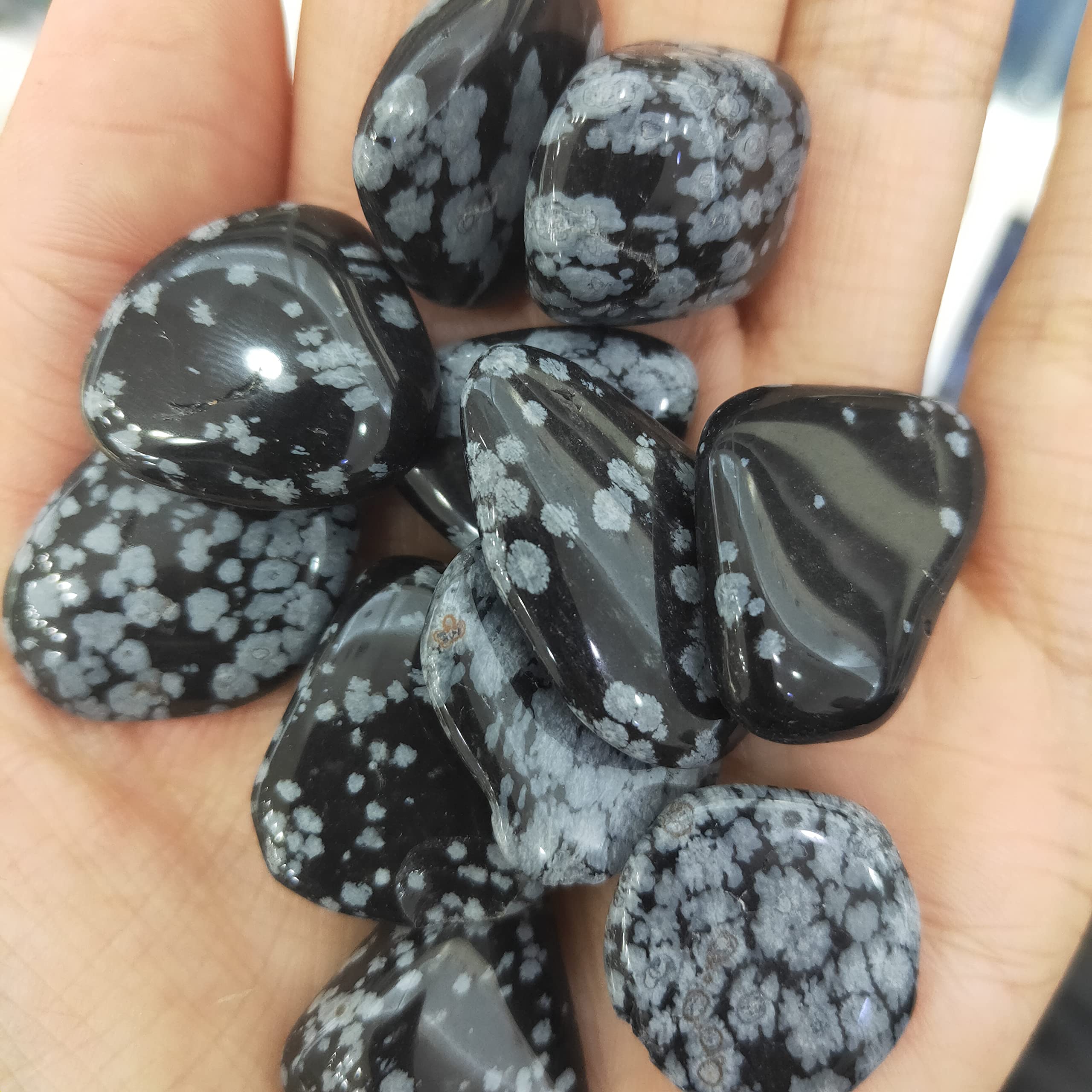 Cristal 100g-1kg Copo de Nieve obsidiana Grava Piedras Naturales y Cristales brujería pecera jardín paisajismo decoración (Size : 400g)