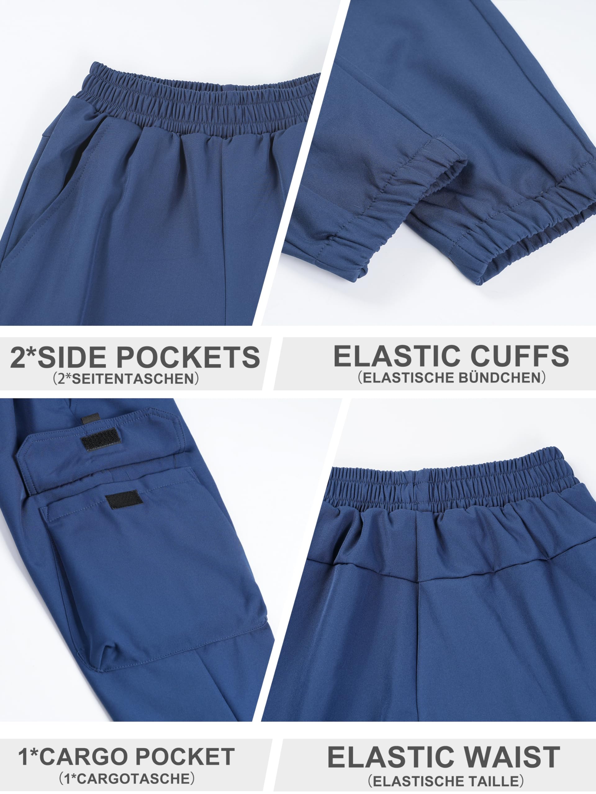 CAMLAKEE Pantalons Imperméables Enfants Softshell Garçons Randonnée en Plein air Pantalon de Jogging Cargo