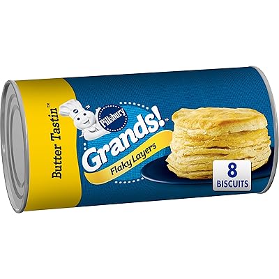 Pillsbury Grands! Flaky Layers Butter Tastin Refrigerated Biscuit Dough, 8 Ct, 16.3 oz