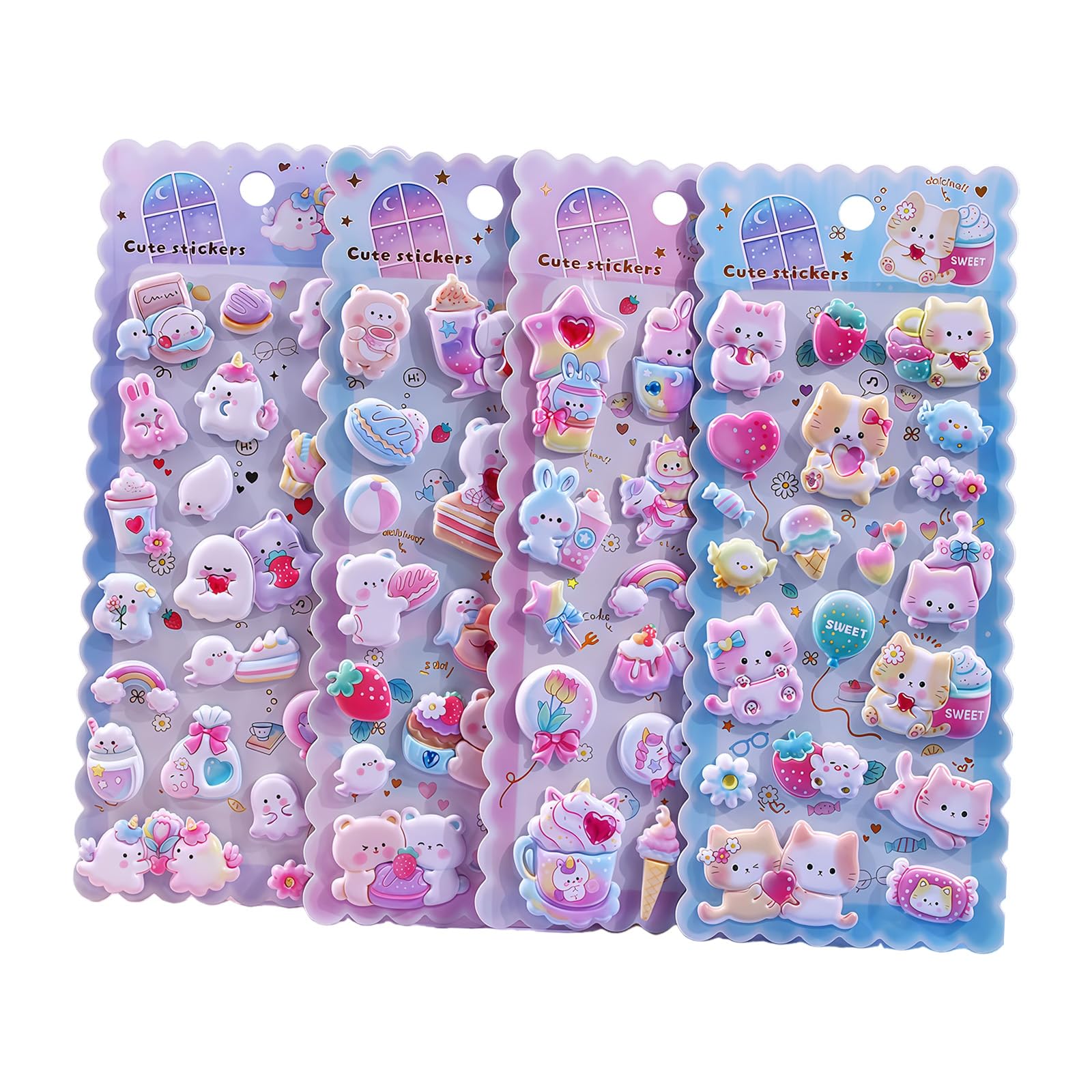 Puffier Adorable Stickers Small for Adults, Tiny for Phone Case Notebook Scrapbooking Puffier Sticker Sheets Adorable Small Stickers