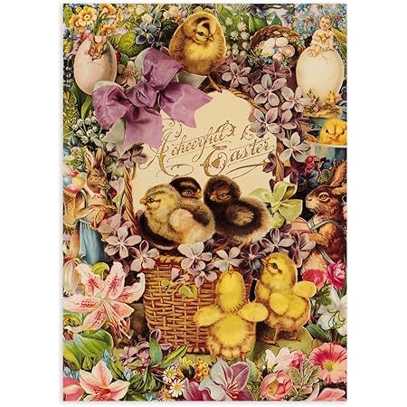 Amazon Co Jp パンチスタジオ イースター グリーティングカード ヒヨコ バスケット 5748 175 ホーム キッチン