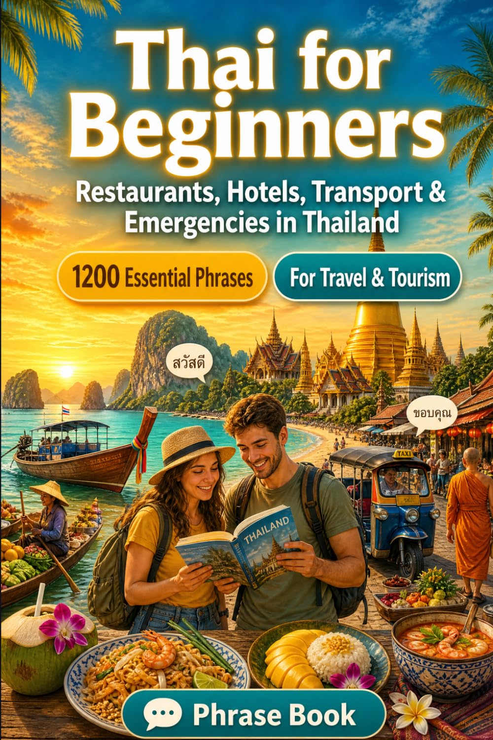 Thai Phrase Book for Beginners: 1200 Essential Thai Phrases for Travel in Thailand: Easy Pronunciation Guide, Everyday Conversations, Restaurants, ... & Cultural Tips for Exploring Thailand
