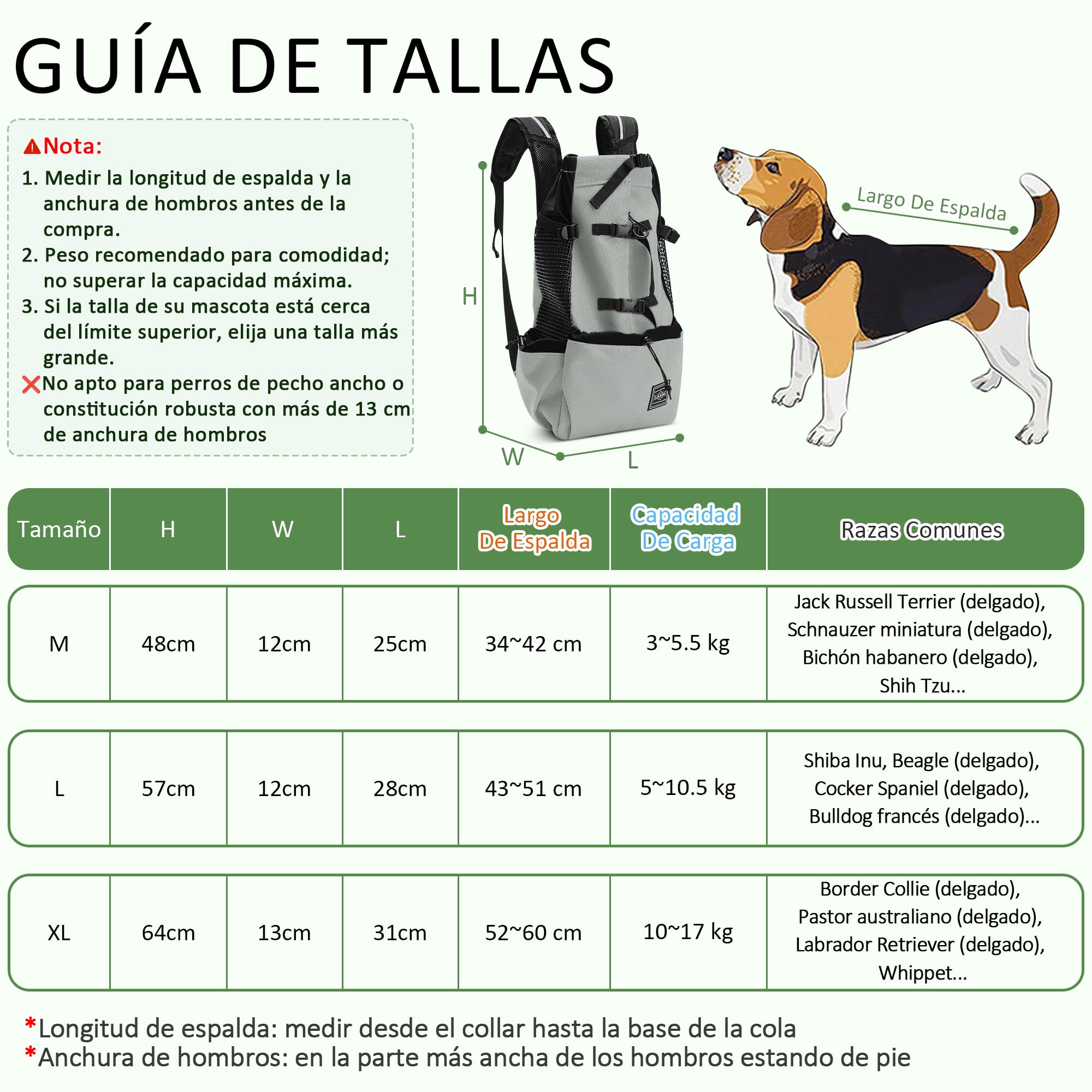 ALLSOPETS Mochila para Perros Ajustable y Portátil, Transportín para Mascotas de Tamaño Pequeño y Mediano para Paseo Senderismo Camping Viaje Escalada (Gris Salvia, M)