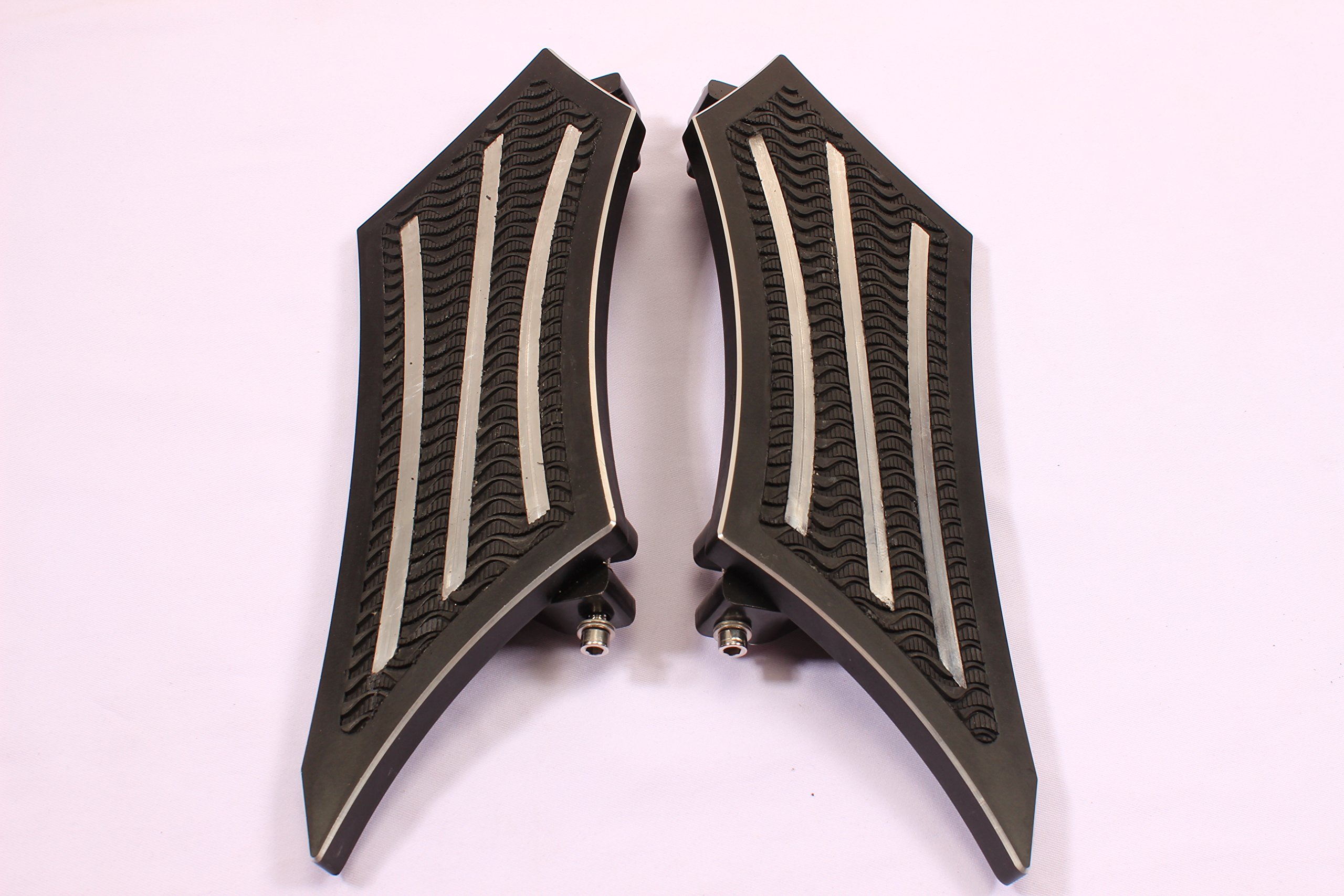 GCT M11-5 Black (2) Front Billet Footboard FLOORBOARDS Harley Touring Street Glide Road King Electra Glide &FL SOFTAIL Ultra Classic Fat BOY 80-13