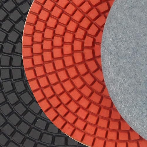 Miniatura 7 de Almohadillas de pulido de diamante húmedo de 5 pulgadas para lijar granito mármol piedra de hormigón paquete de 7