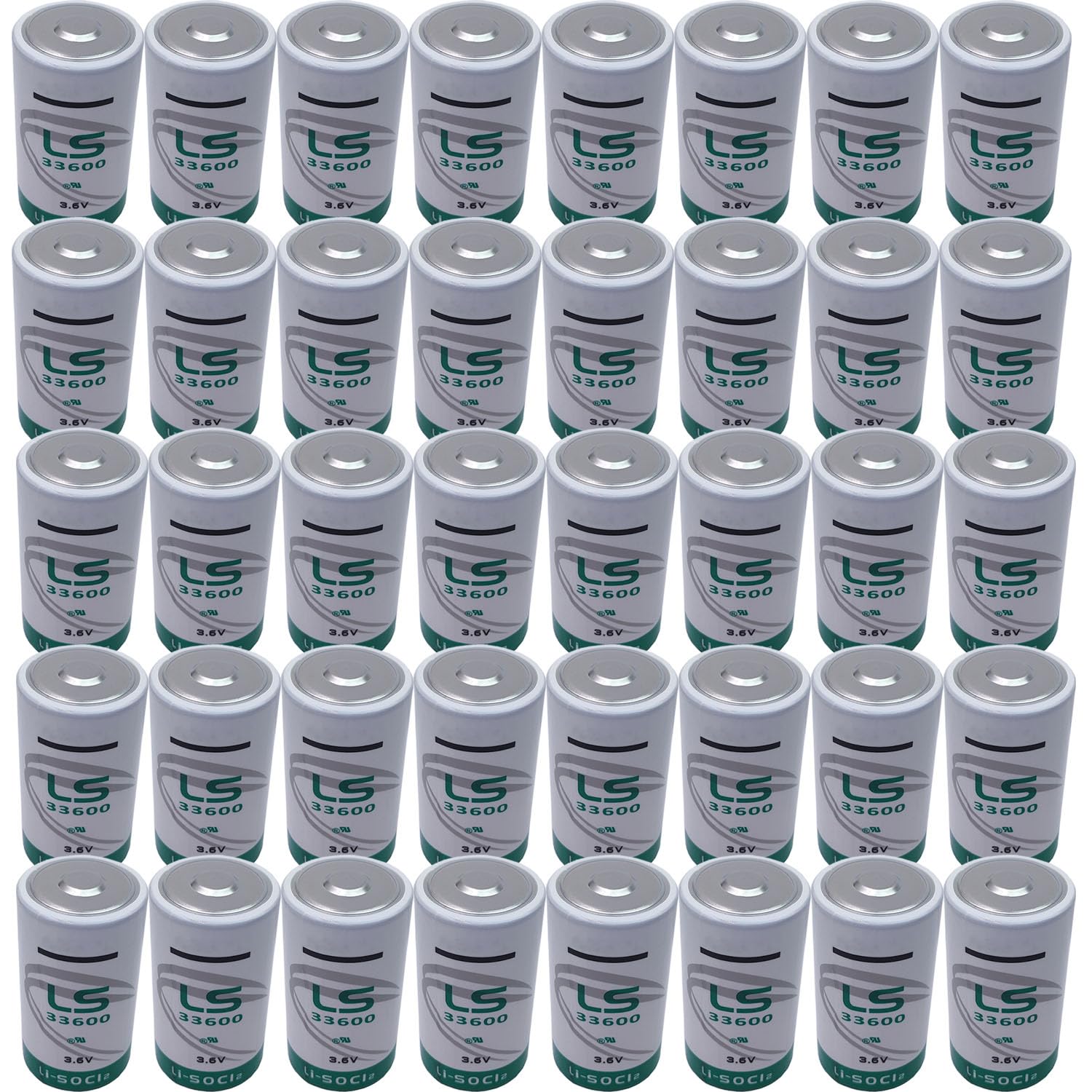 LINHUPAK (40-Pack) LS33600 D Size 3.6V 17000mAh Non-Rechargeable Battery Replacement for LS33600 Lithium Thionyl Chloride Battery