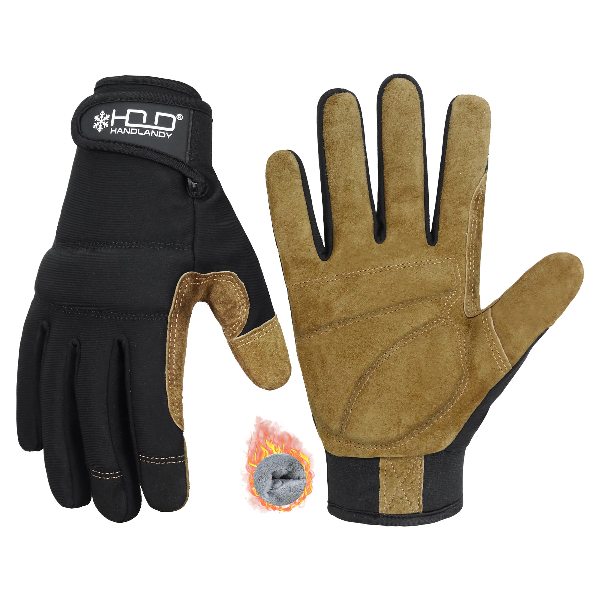 HANDLANDY Work Gloves for Men &amp; Women, Utility Mechanic Working Gloves Touch Screen, Flexible Gardening Gloves for Yard
