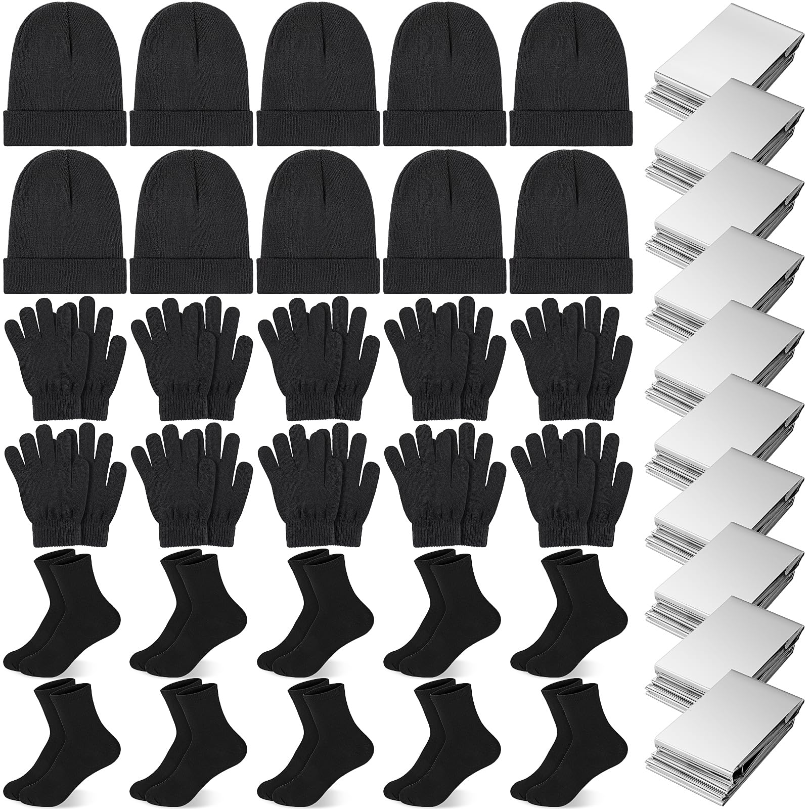 Liitrsh Christmas Homeless Care Package Supplies Bulk Winter Beanies Gloves Socks Emergency Blankets for Women Men