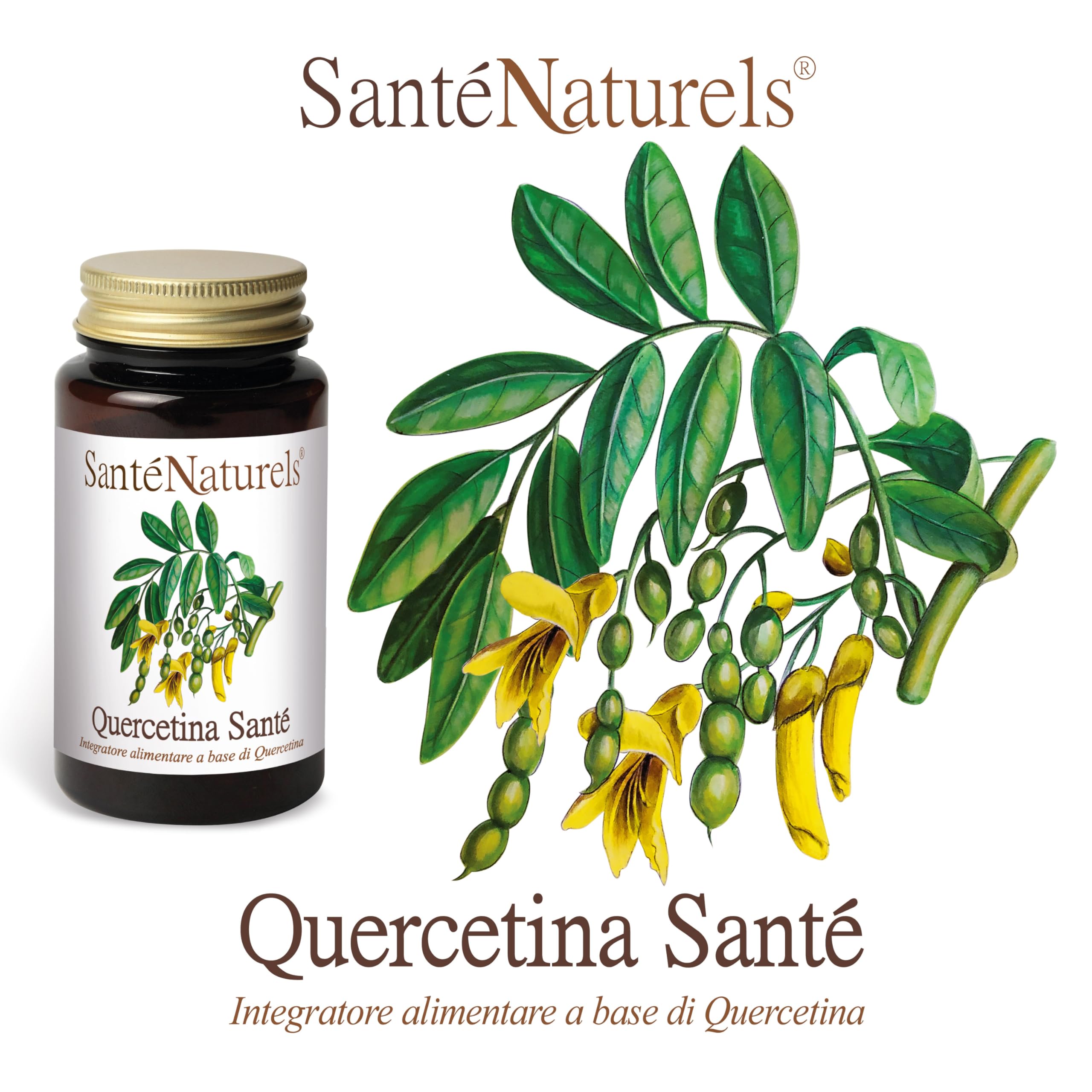 Quercetina Pura ● 90 Capsule Vegetali da 300 mg ● Integratore Alimentare di Flavonoidi Naturale ● Made in Italy