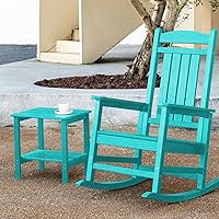 Vista 2 de KINGYES Juego de 2 mesas auxiliares para exteriores, mesa auxiliar Adirondack de doble capa, Aruba