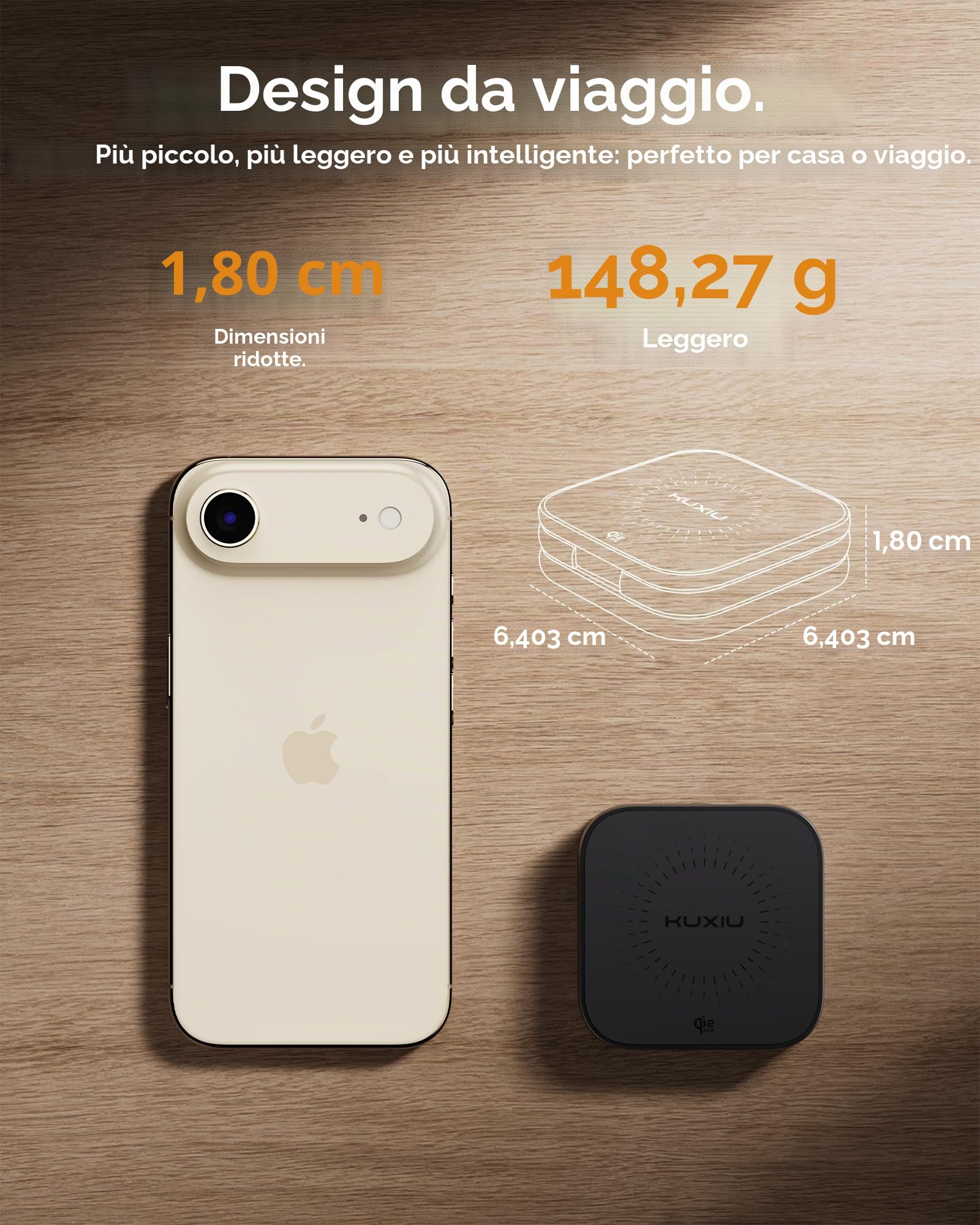 KU XIU X40 Turbo Qi2 25W Stazione di Ricarica, Caricatore Wireless 3 in 1 Pieghevole per iPhone 17/16/15/14/13/12/Air, 5W per iWatch 11–4/SE/Ultra & Auricolari Wireless, Design in Alluminio, Nero