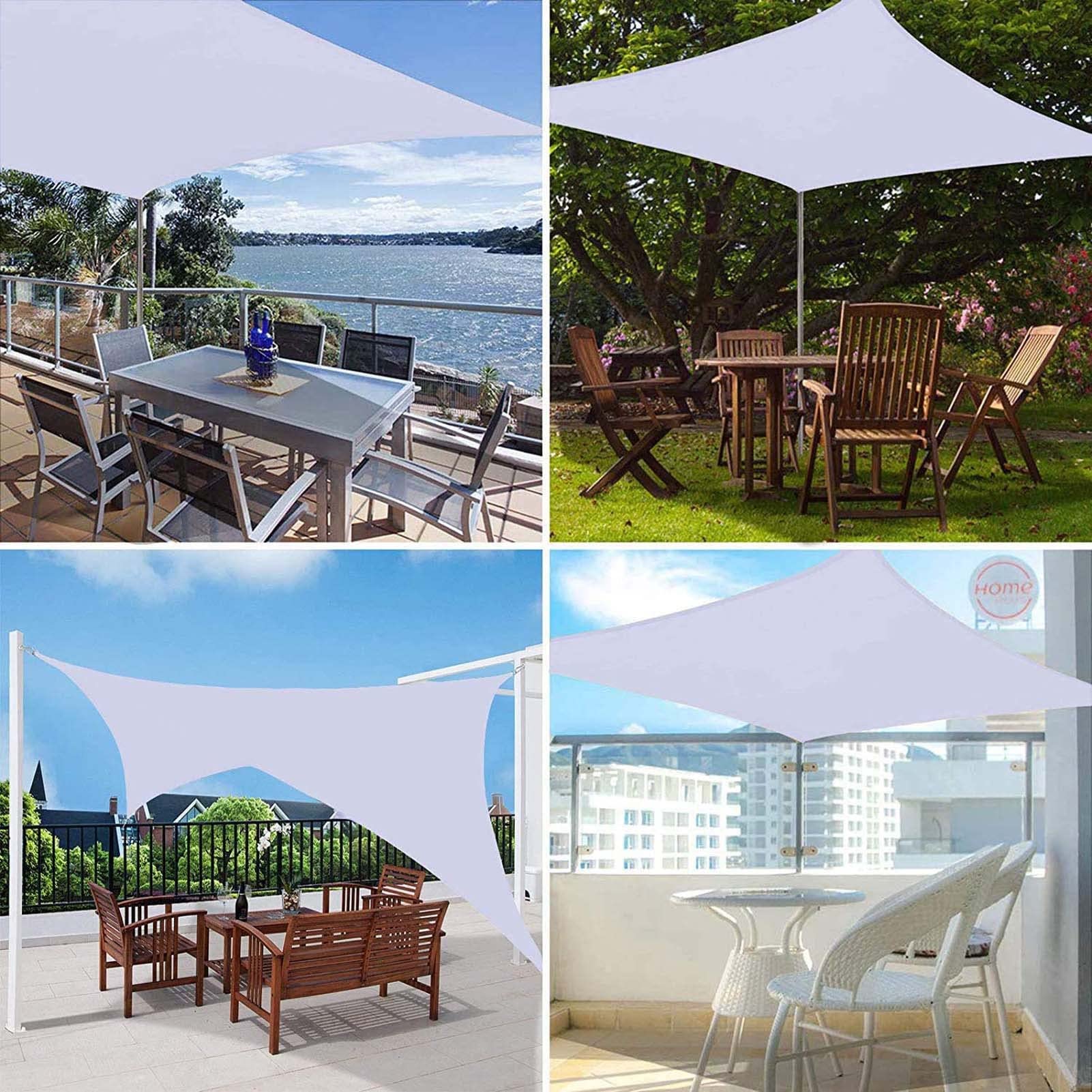 Tenda parasole rettangolare impermeabile, rete ombreggiante con protezione UV per patio, terrazza, campeggio e spazi esterni (Colore: Bianco, Dimensioni: 4x5 m)