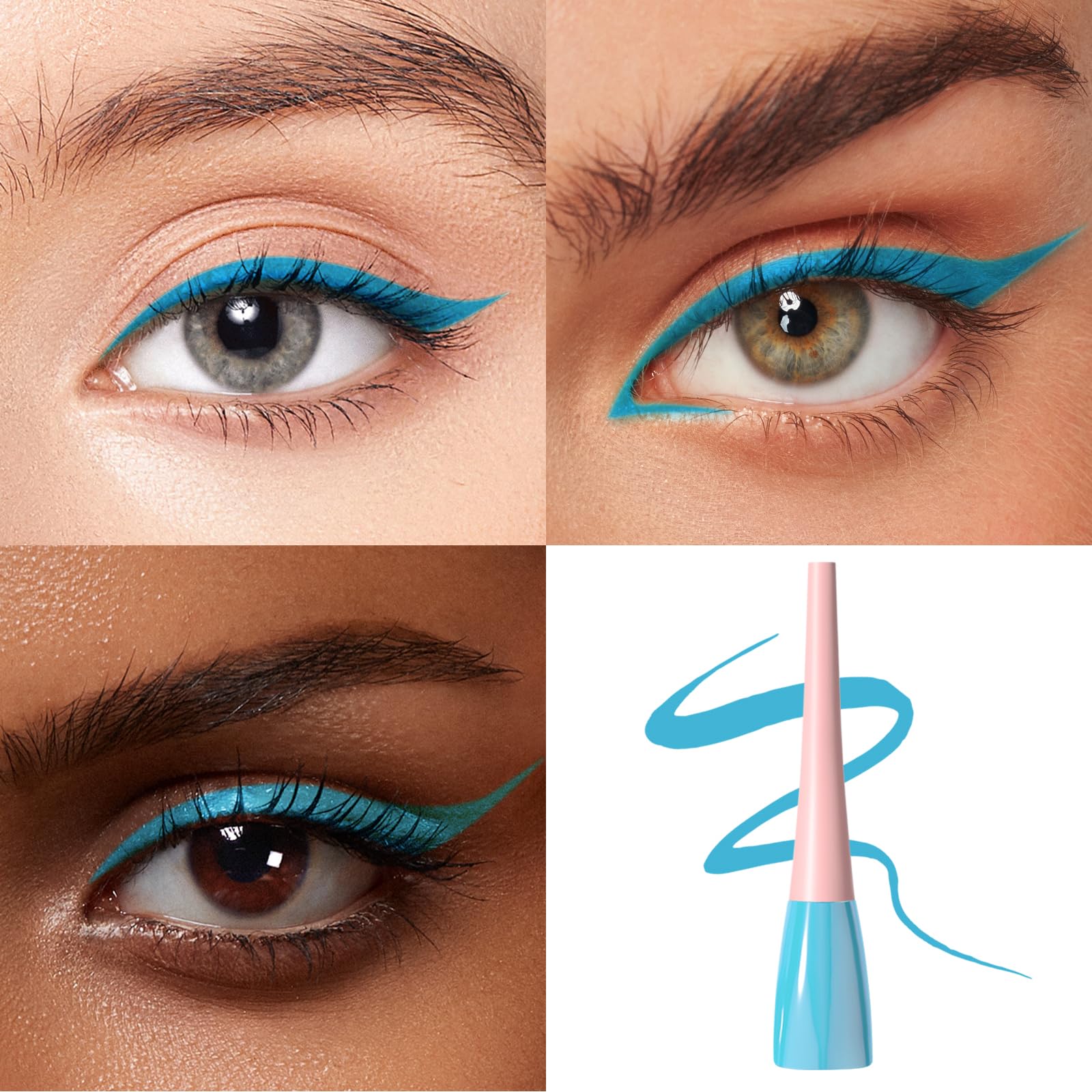 Boobeen Liquid Eyeliner Pen, Colored Eye Liner Waterproof Smudge Proof - Image 2