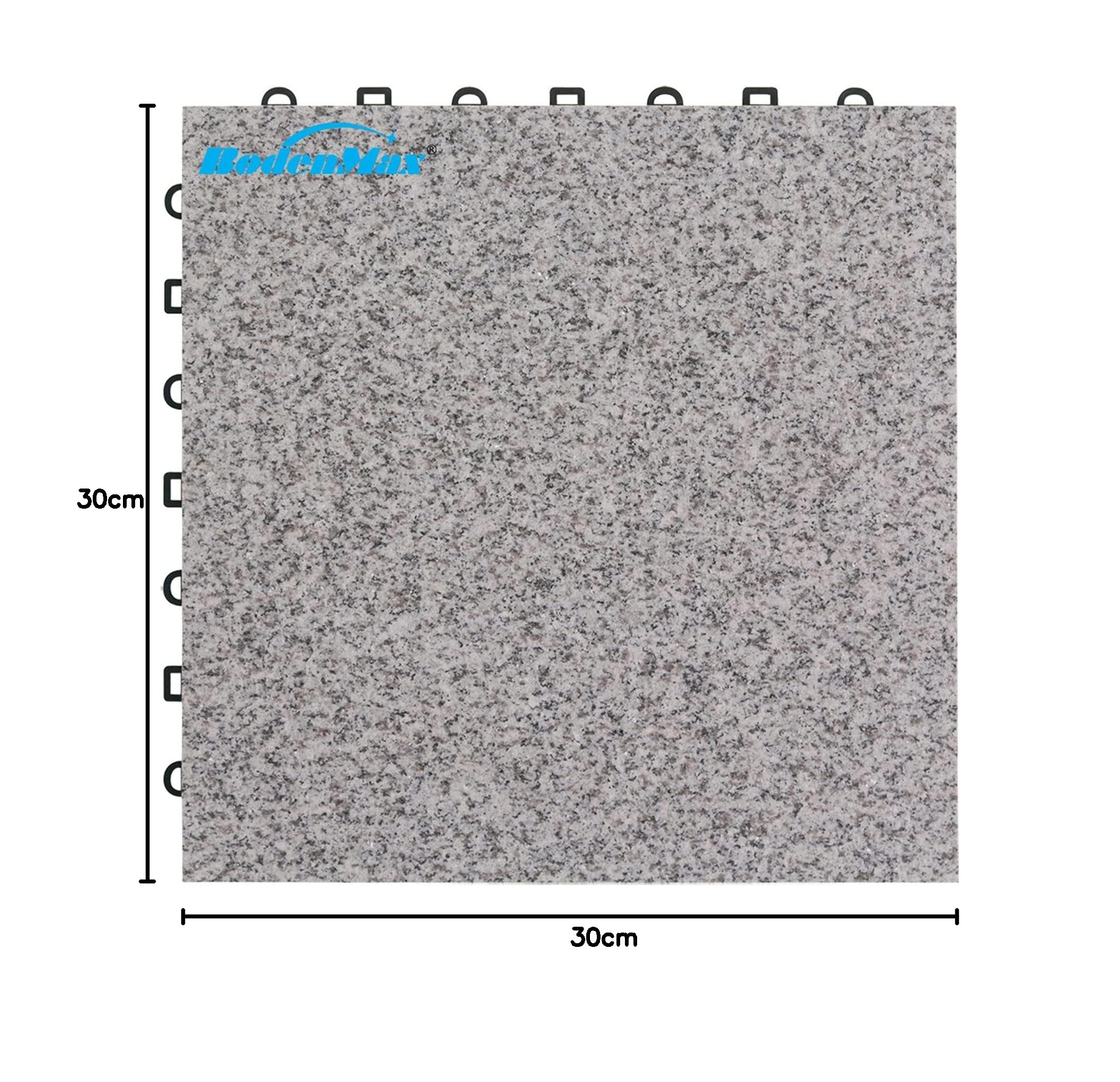 8 Piastrelle giardino in pietra naturale pavimento per esterno ad incastro terrazza balcone | GRANITO Modello Classico | 30 x 30 cm