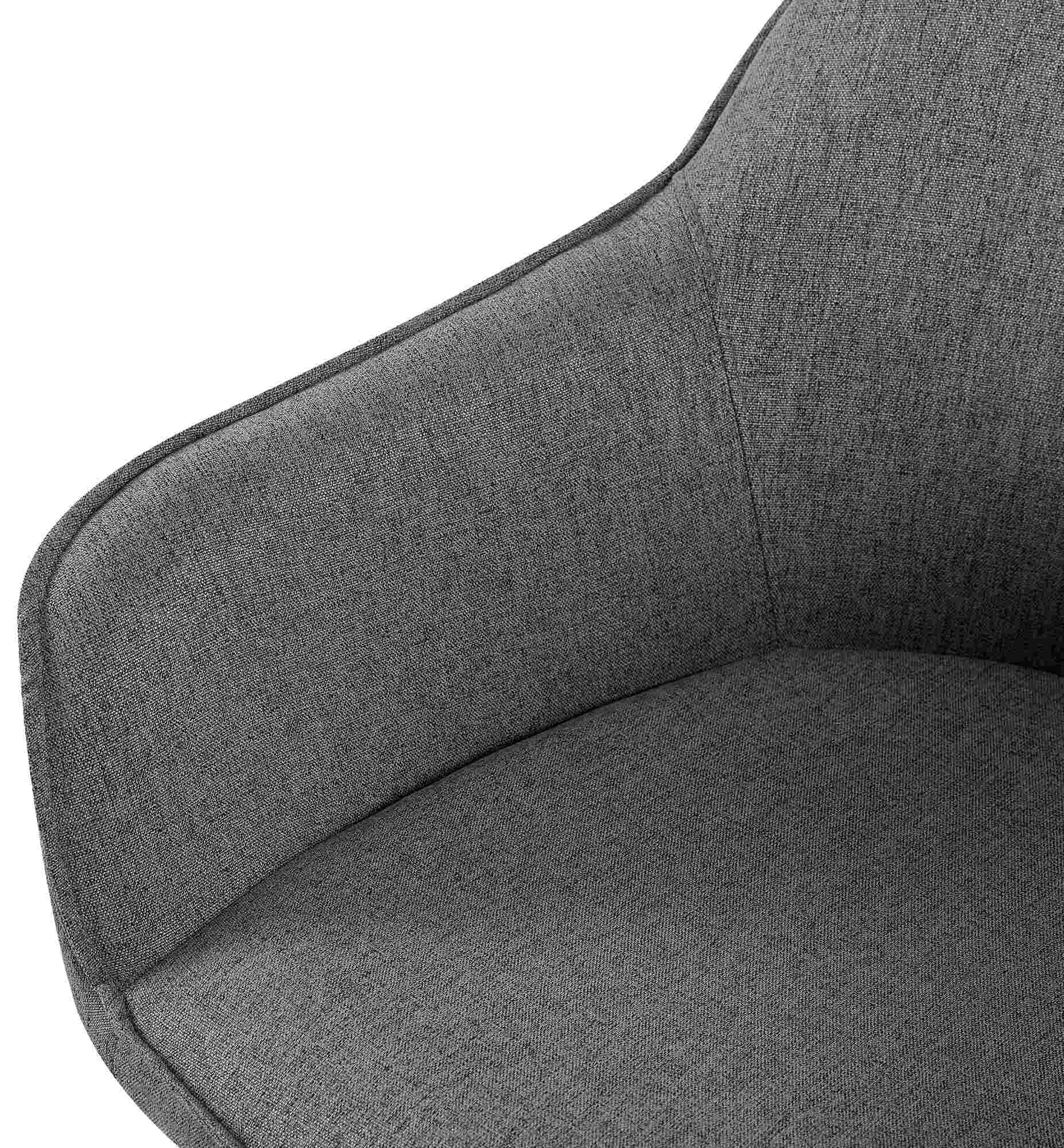 CLP Set de 2 sillas de Comedor Boise en Tela con Base metálica I Juego de 2 butacas de salón con reposabrazos & Respaldo, Color:Gris Oscuro