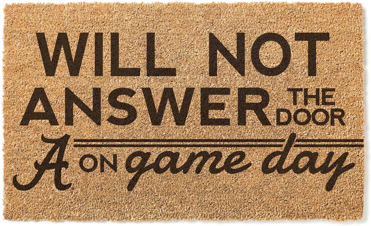 KH Sports Fan Alabama Crimson Tide Will Not Answer Team Coir Doormat, Multi