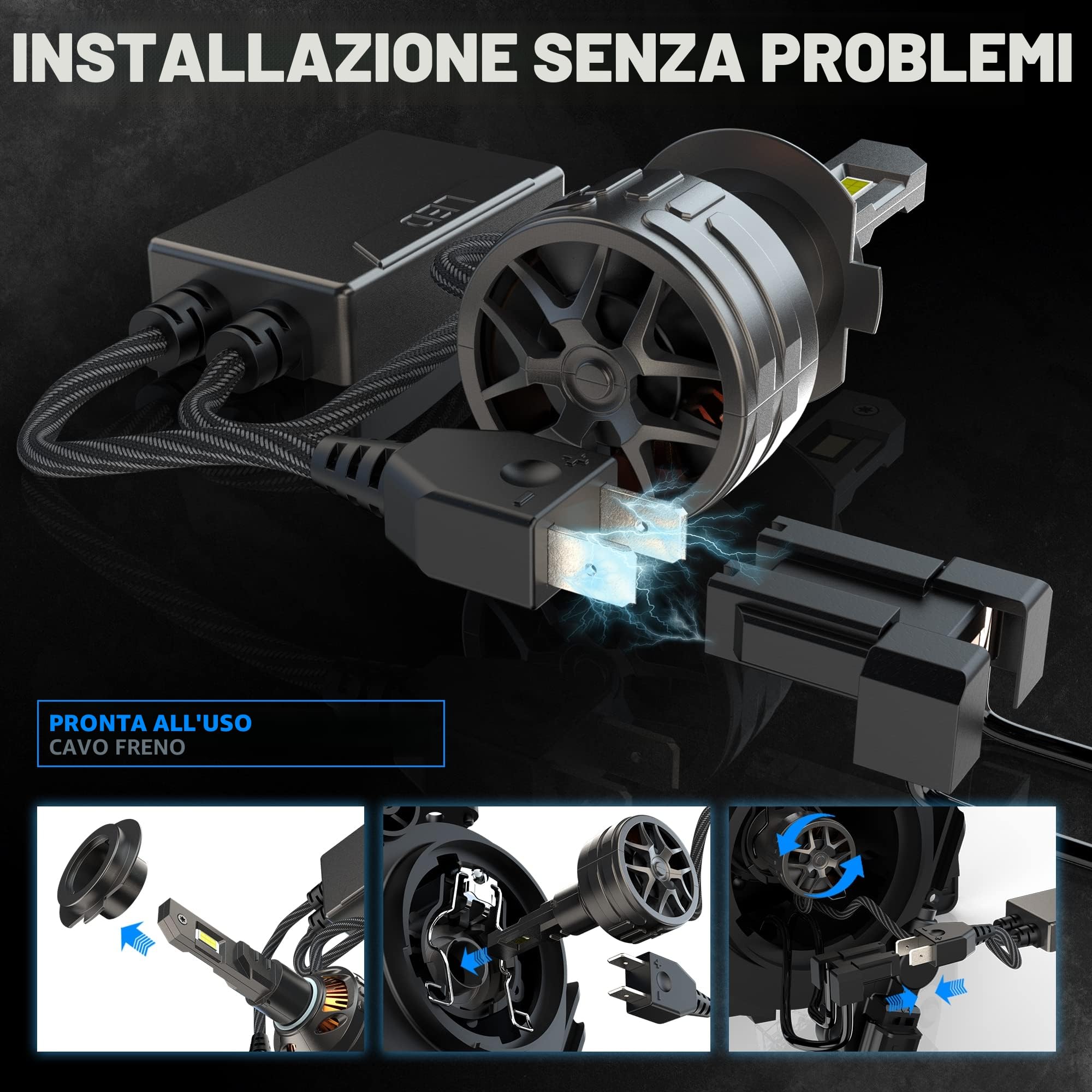 D-Lumina H7 Lampadine Canbus LED 160W 24000LM 8000K 500% Luminoso, Raffreddamento Tubo di Rame Spesso, Luci Lampada LED-Confezione da 2