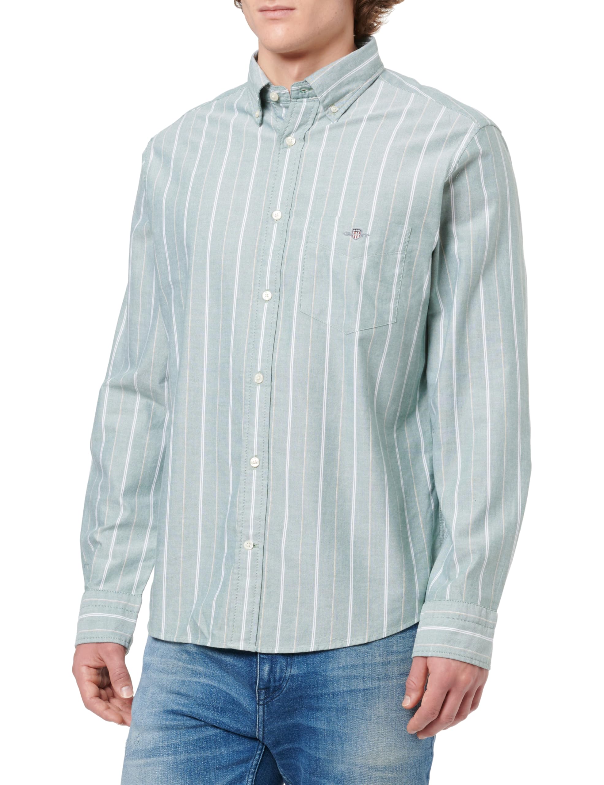 Gant Herren Reg Classic Oxford Stripe Shirt Hemd (1er Pack)