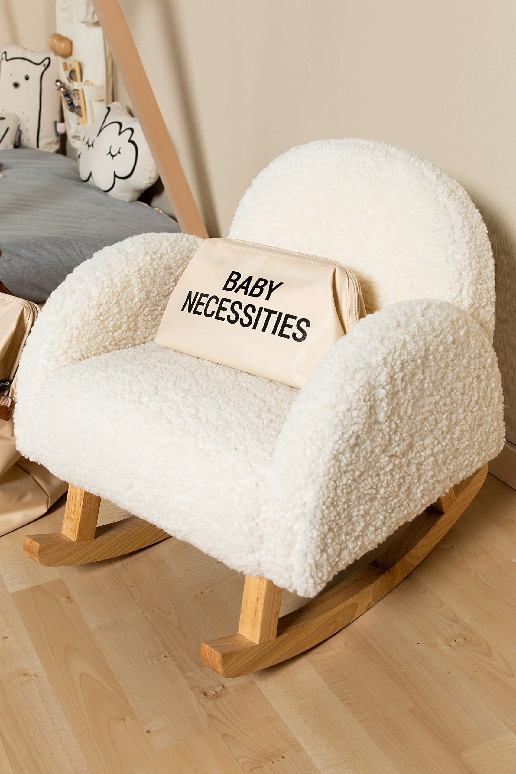 Childhome, Fauteuil À Bascule pour Enfant, Teddy Blanc