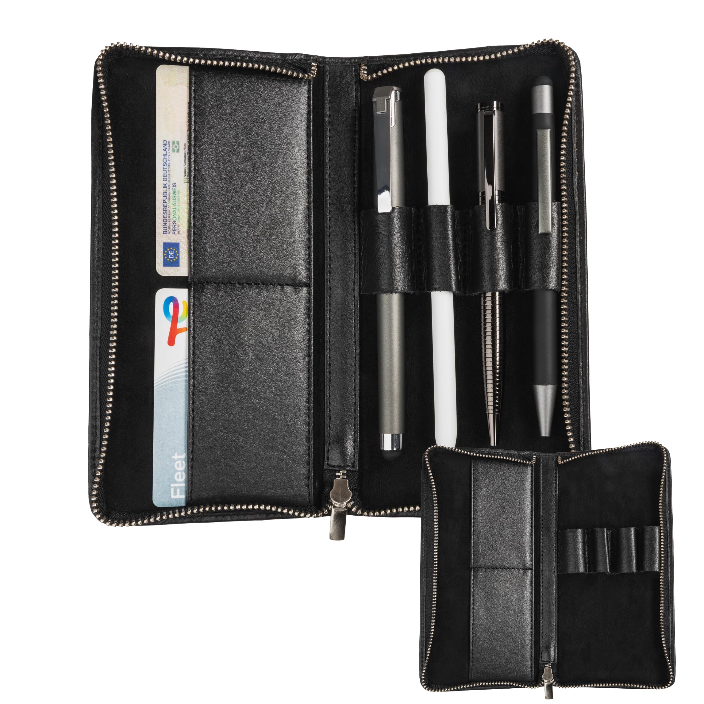 Hörner Signum - Estuche para instrumentos de escritura, Negro , large, Cuero