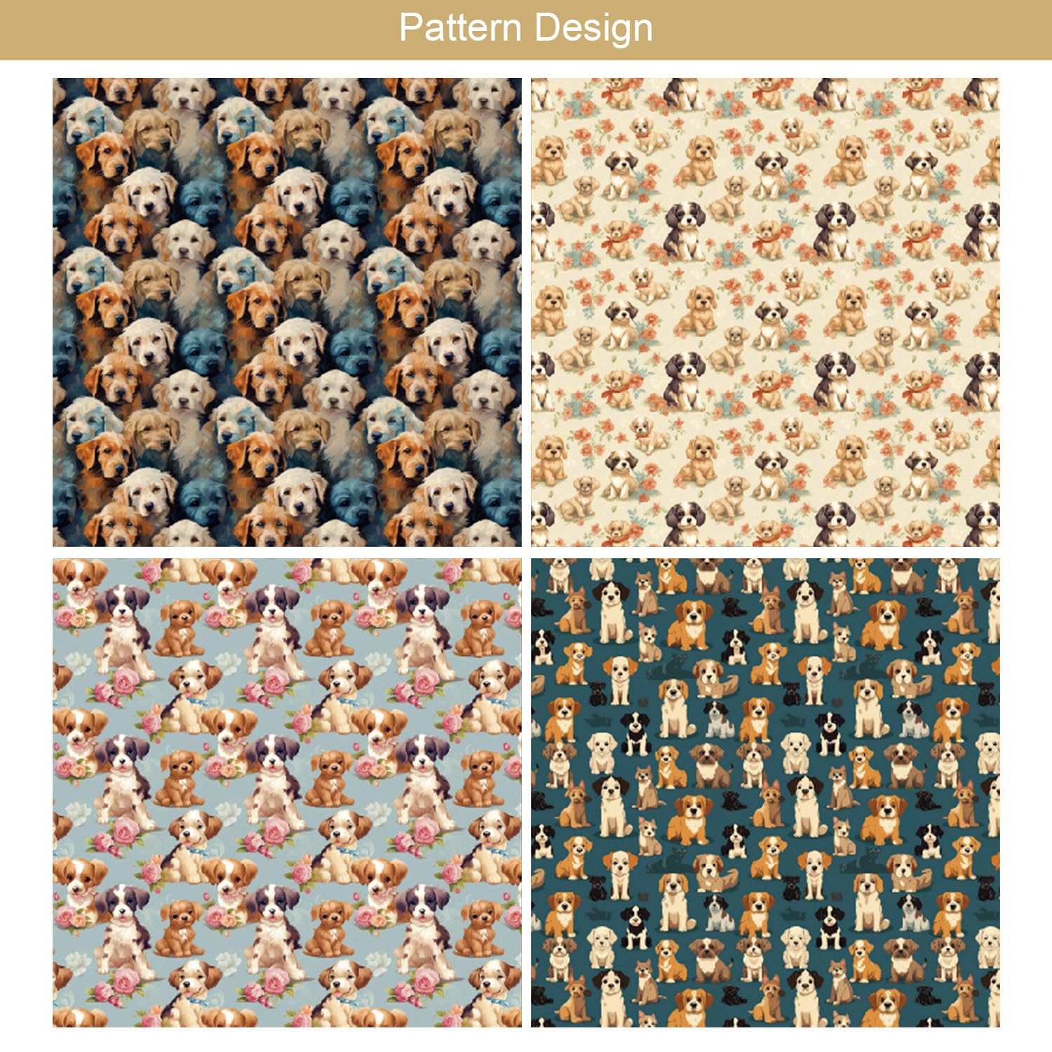 24 hojas de papel con patrón de cachorro, 6 x 6 pulgadas, suministros de álbumes de recortes para cachorros, papel decorativo para manualidades, tarjetas, álbumes de fotos, decoración de diario de