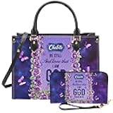 Personalized Leather Handbag for Women – Matching Purse and Wallet Set – Custom Name Church Bags, Mother's Day Gift for Mom