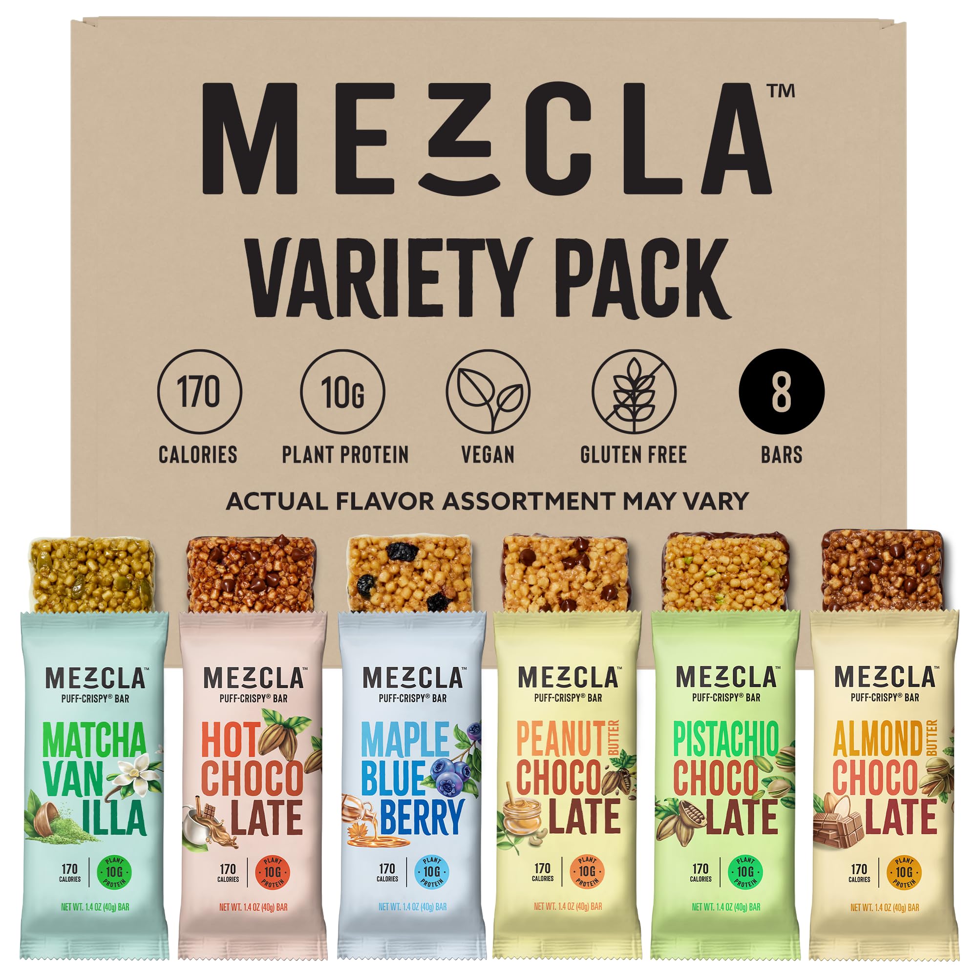 Buy Mezcla Vegan Chocolate High Protein Bars, Gluten Free, Based, Non