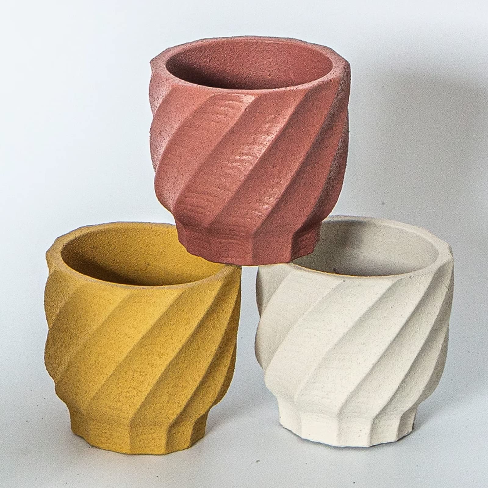 Vasi da Giardino Vaso da Fiori in Cemento con Motivo vorticoso, vasi da Fiori da 4/5/6 Pollici Vaso Decorativo Moderno con Foro di drenaggio per Desktop Domestico