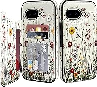 Vista 17 de Bizzib para Google Pixel 6A Funda de cuero tipo cartera con tarjetero, cubierta tipo libro con pata de pie, cierre magnético, funda protectora a