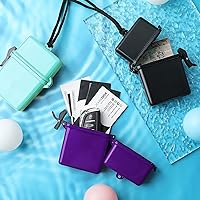 Vista 6 de Outus Funda impermeable de 3 piezas para tarjetas de identificación con estuche deportivo flotante con anillo para colgar y cuerda