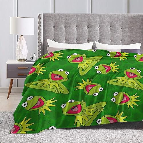 Miniatura 5 de Kermit - Manta de personaje de dibujos animados de la rana Muppet de felpa suave y decoración para decoración de fiesta suave, acogedora, ligera y