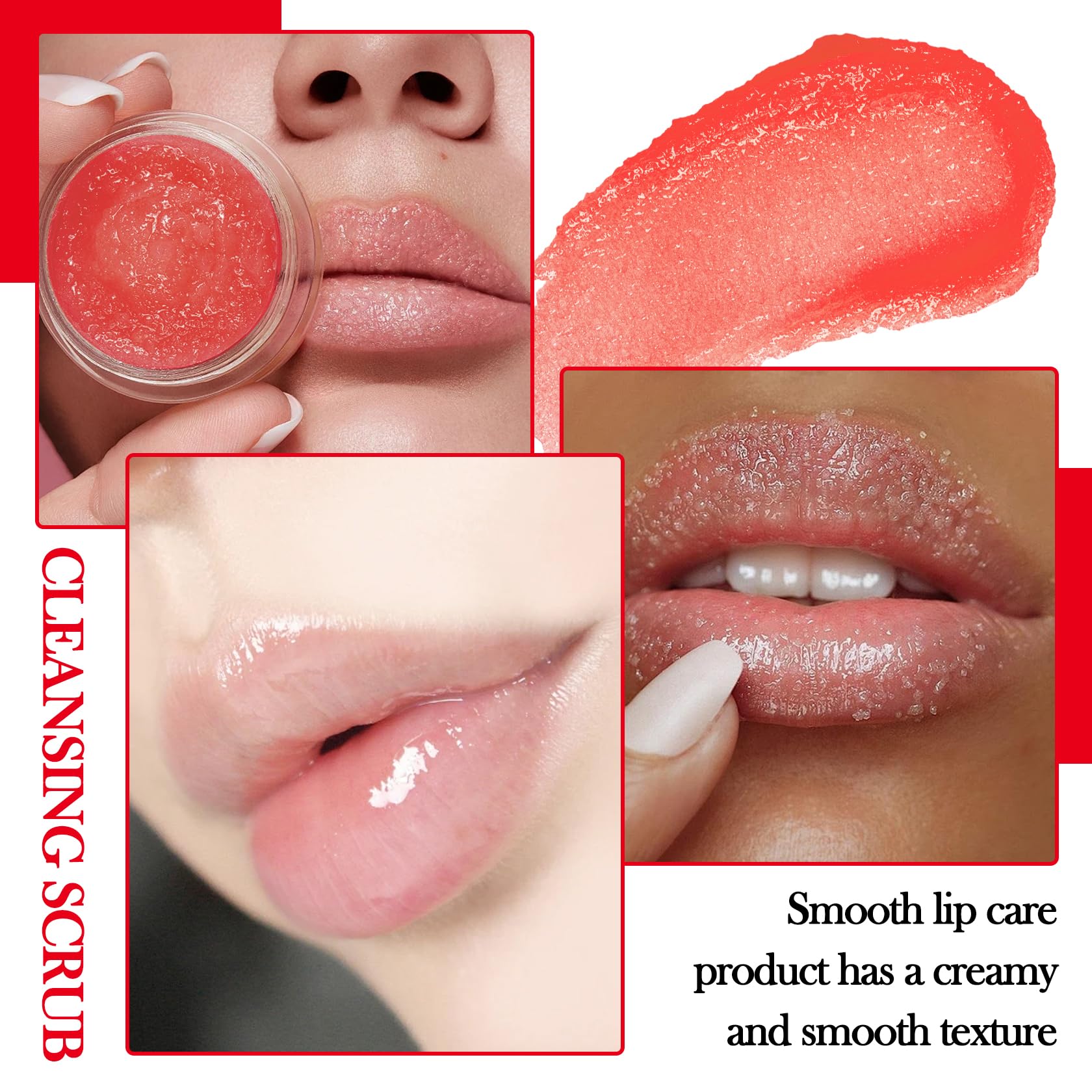 Kit de 2 unidades de exfoliante labial acondicionador de fresa y naranja, máscara hidratante para dormir de labios de larga duración, exfoliante de labios, productos para el cuidado de los labios para 6